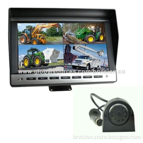 10.1-inch monitor with remote controller & side camera for heavy duty vehicle, wide angle degree